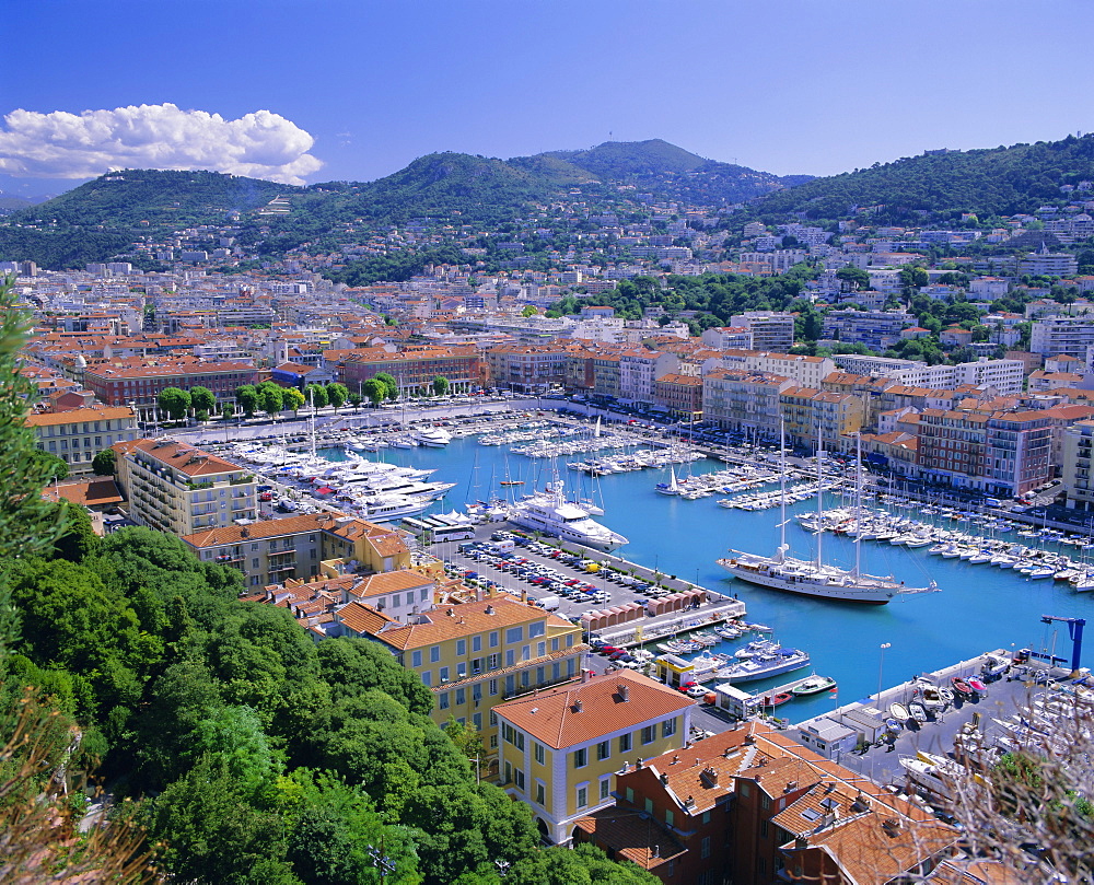 The harbour, Nice, Alpes Maritimes, Cote d'Azur, Provence, France, Europe