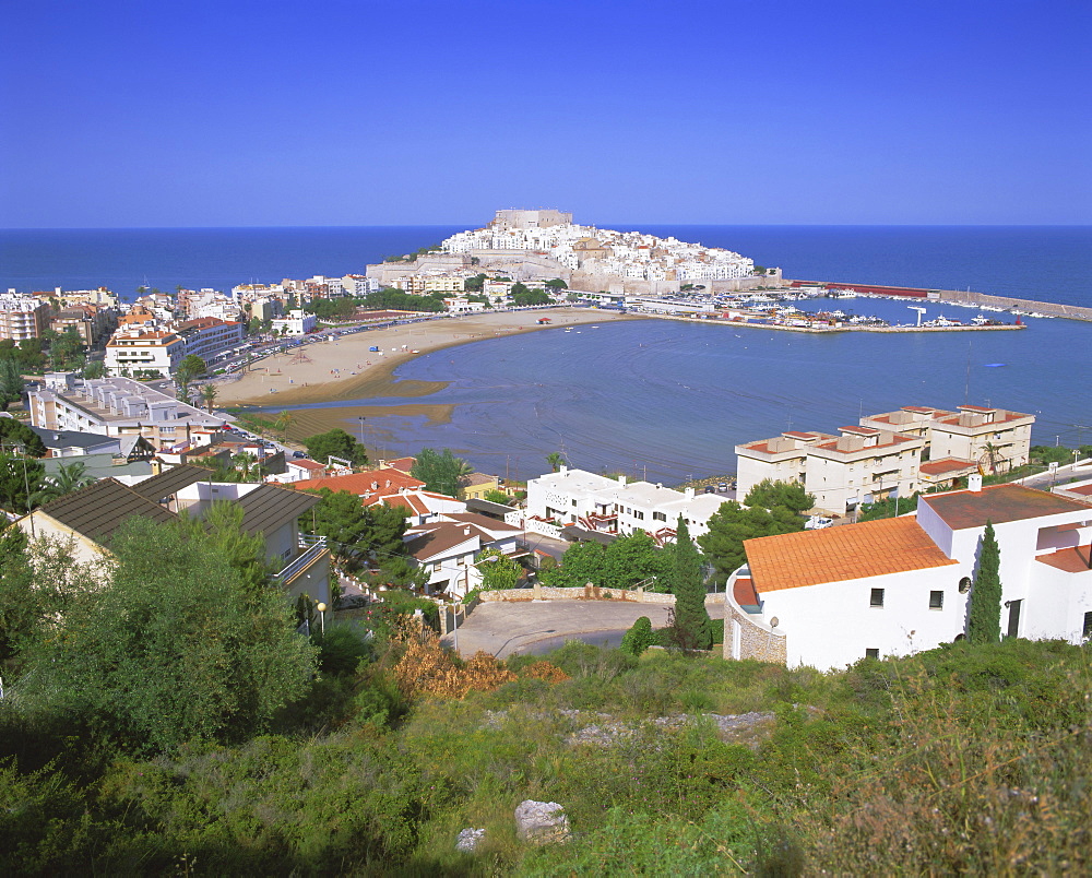 Elevated view, Peniscola, Valencia, Spain, Europe