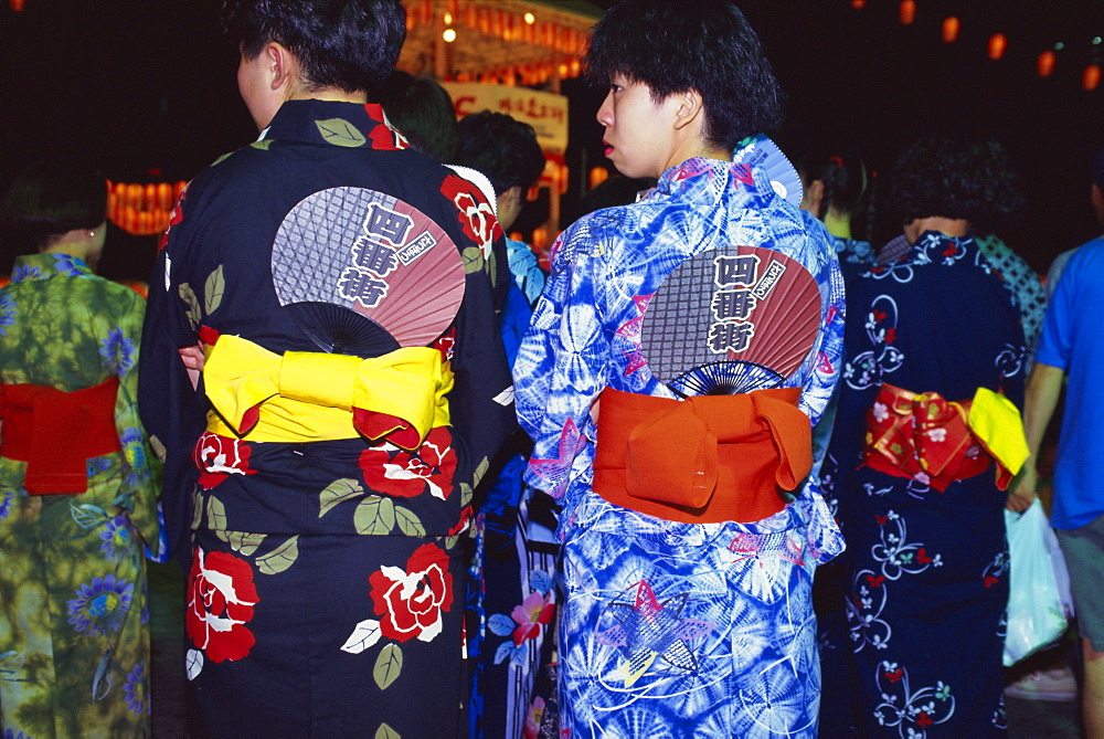 Traditional kimonos, Tokyo, Japan, Asia