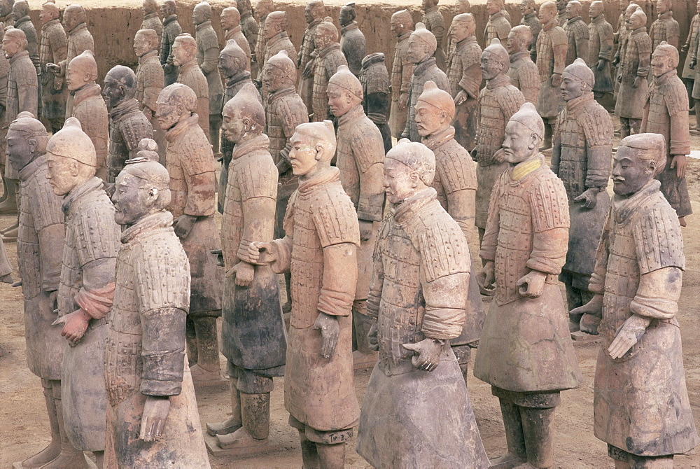 Terracotta figures from the 2000 year old Army of Terracotta Warriors, Xian, Shaanxi province, China, Asia