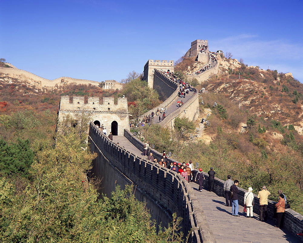 People on the Badaling section, the Great Wall of China, UNESCO World Heritage Site, near Beijing, China, Asia