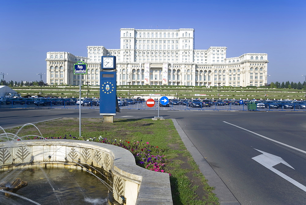 Palace of Parliament building, known as the House of the People (Casa Poporului) before 1989, Bucharest, Romania, Europe