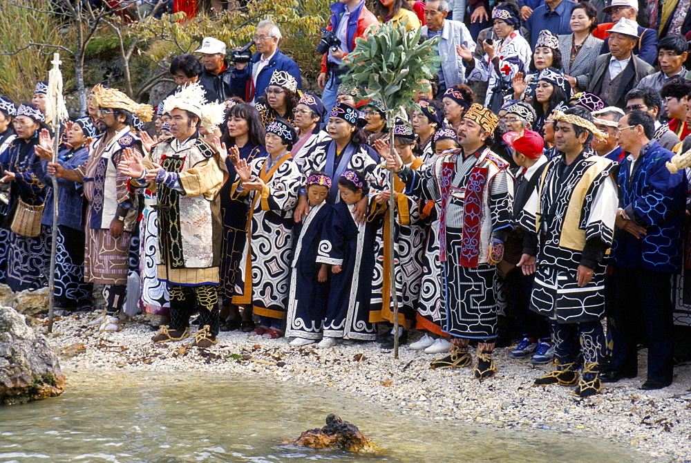 Ainu festival, Marimo, Lake Akan, Hokkaido, Japan, Asia