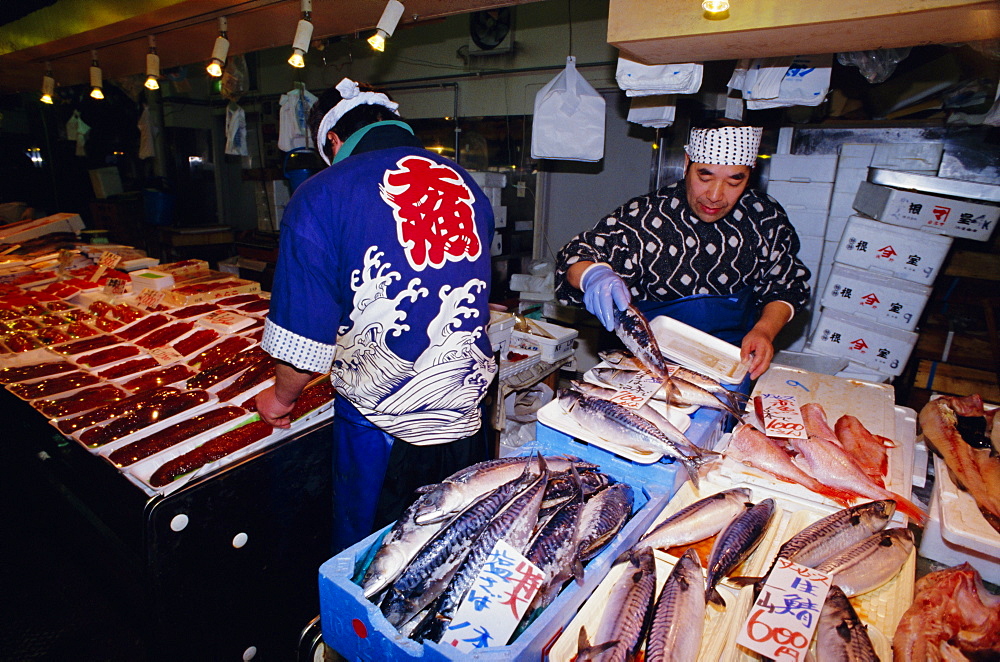 Fish market, Asahikawa, Hokkaido, Japan, Asia