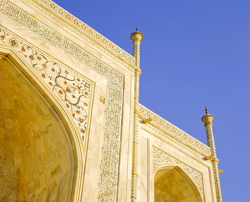 Detail of the Taj Mahal, Agra, Uttar Pradesh State, India