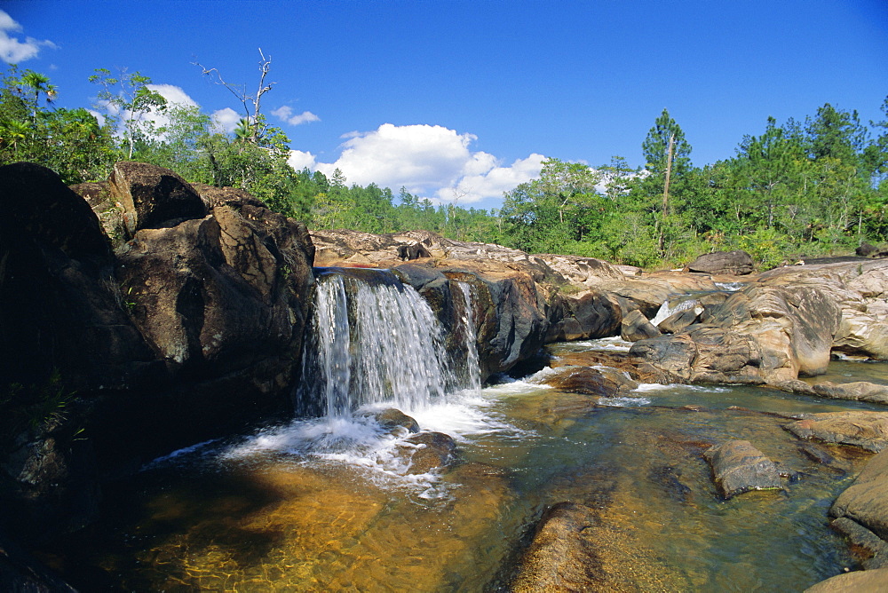 Pools and waterfall, Mountain Pine Ridge Reserve Rio On, near San Ignacio, west Belize, Central America