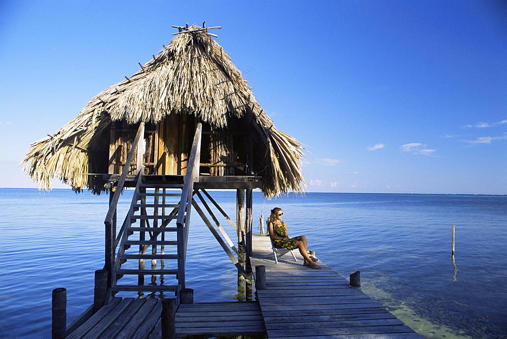 Tourist hut for rent, Ambergris Cay, Belize, Central America