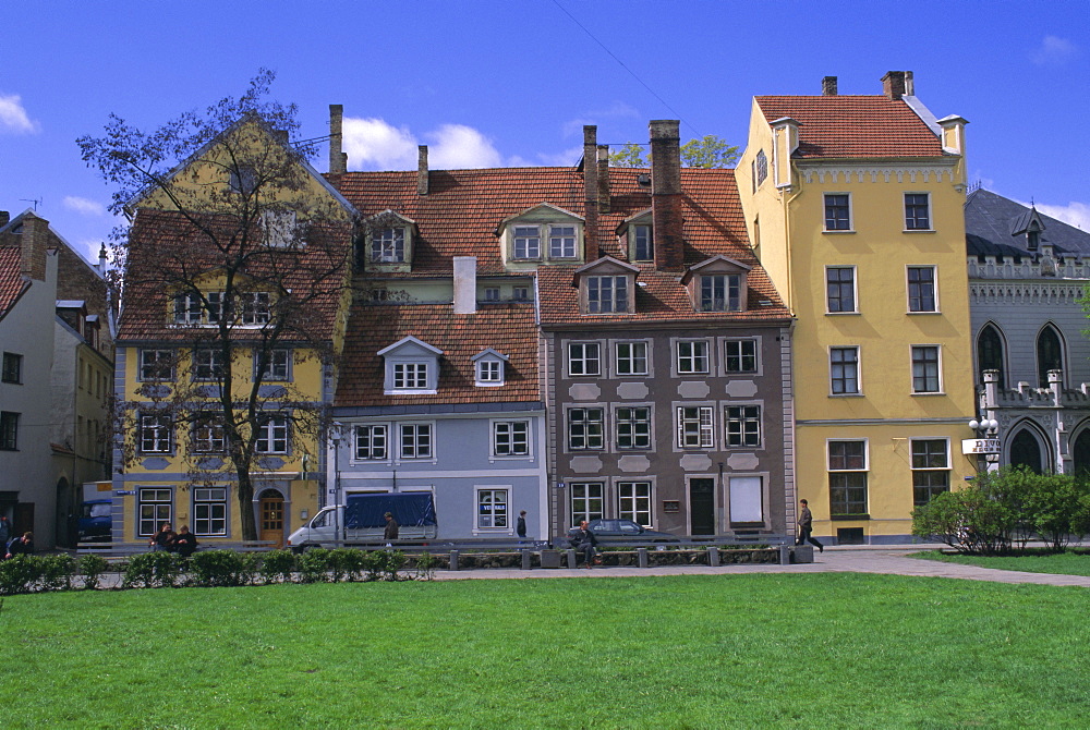 Houses in the Old City, Riga, UNESCO World Heritage Site, Latvia, Baltic States, Europe