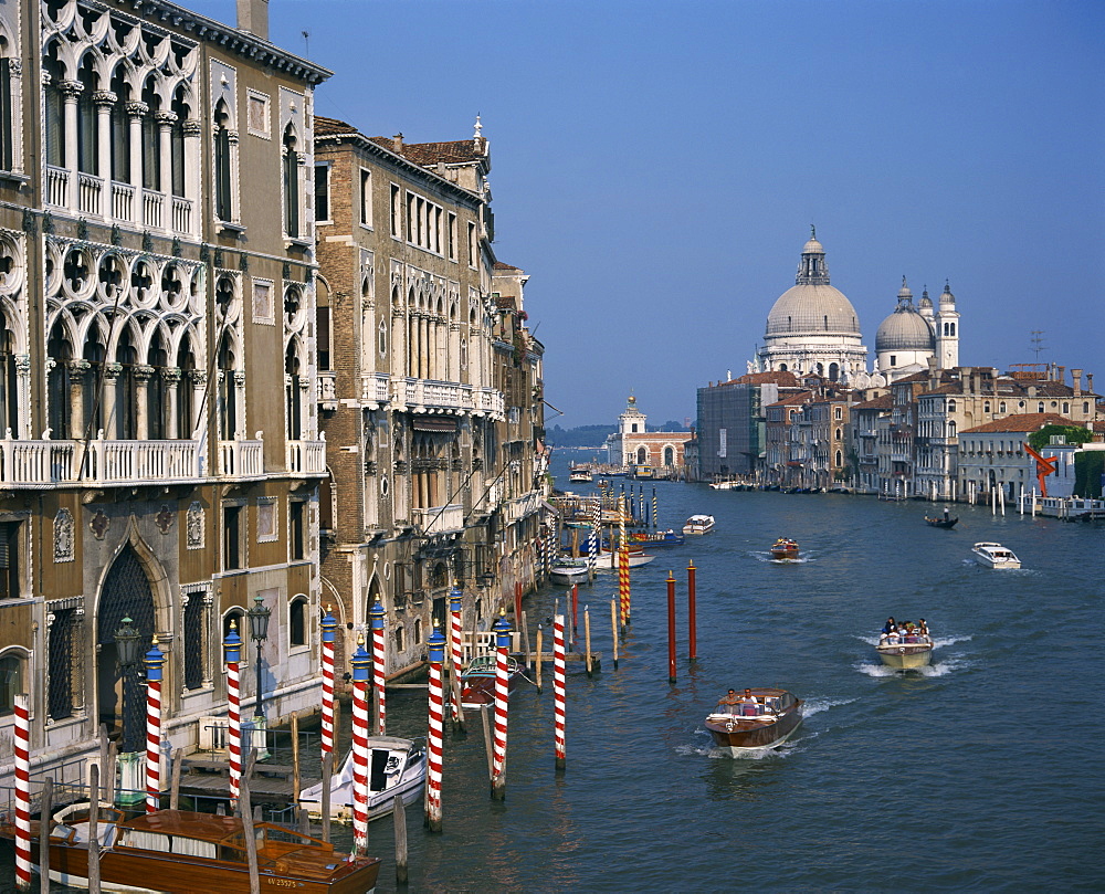 The Grand Canal from Accademia Bridge towards San Marco Canal in Venice, UNESCO World Heritage Site, Veneto, Italy, Europe