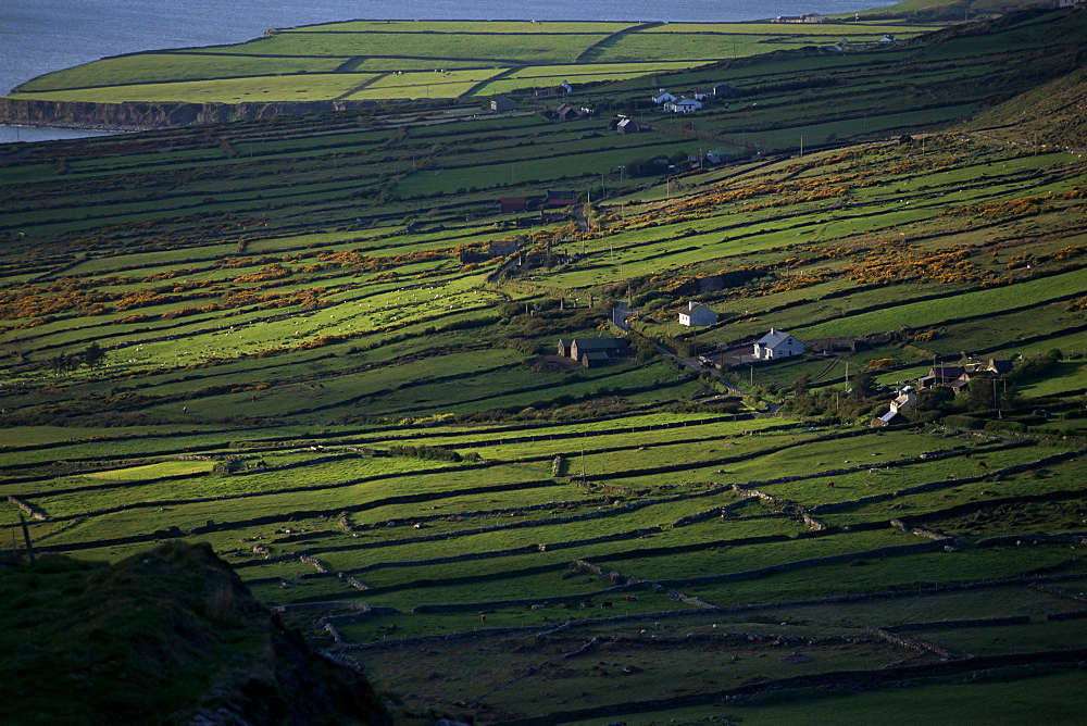 Looking towards the Bera Peninsula from the Ring of Kerry road, Iveragh Peninsula, County Kerry, Munster, Eire (Republic of Ireland), Europe