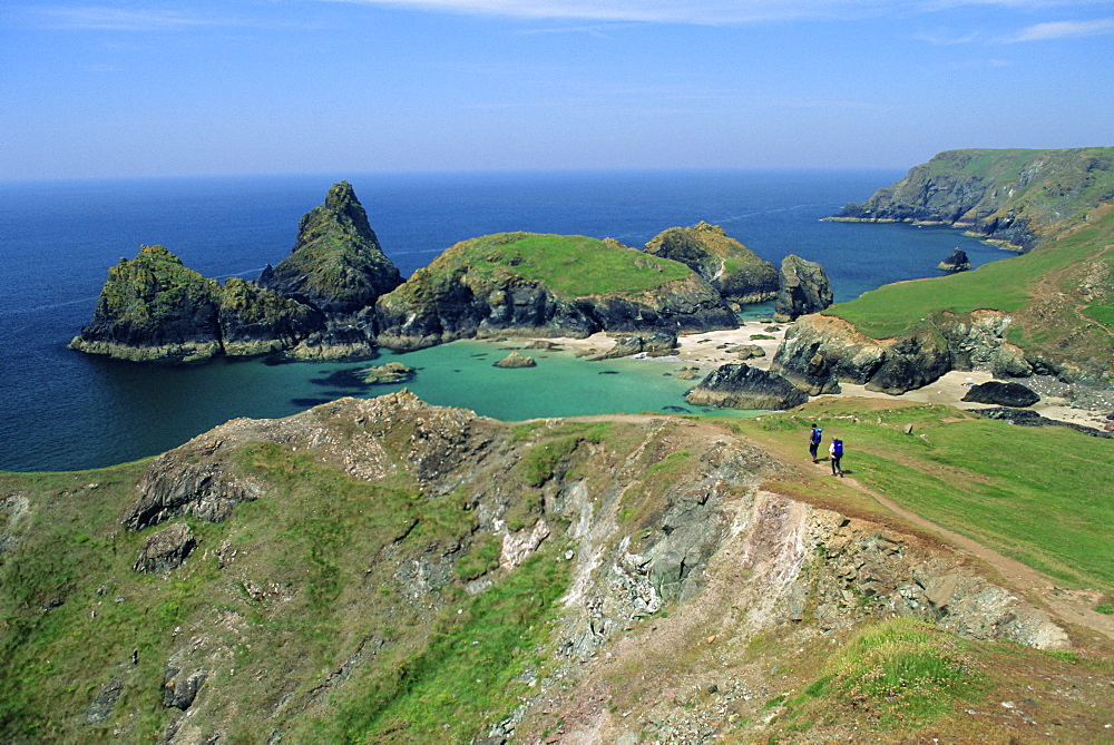 Kynance Cove from the cliffs, south Cornwall, England, UK