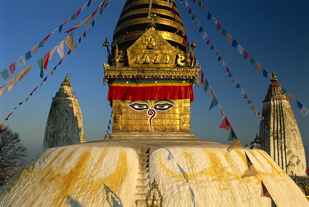 The Swayambhunath Stupa or Monkey Temple, UNESCO World Heritage Site, Kathmandu, Nepal, Asia