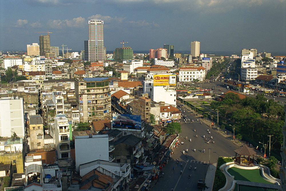 City skyline and modern construction of buildings in Ho Chi Minh City, formerly Saigon, Vietnam, Indochina, Southeast Asia, Asia