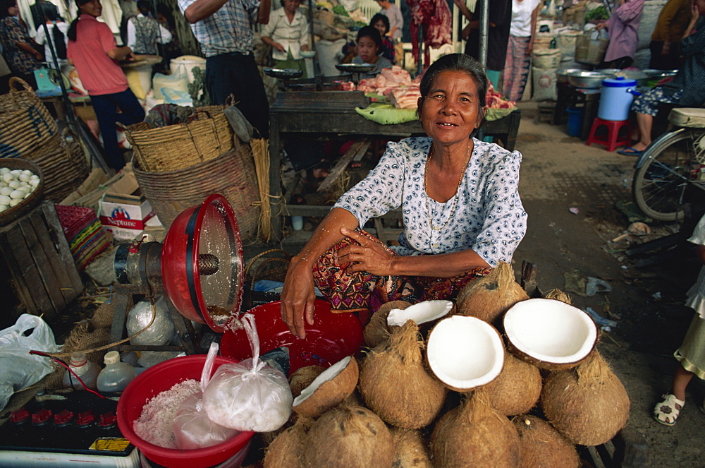 Orasey fruit and vegetable market, Phnom Penh, Cambodia, Indochina, Southeast Asia, Asia