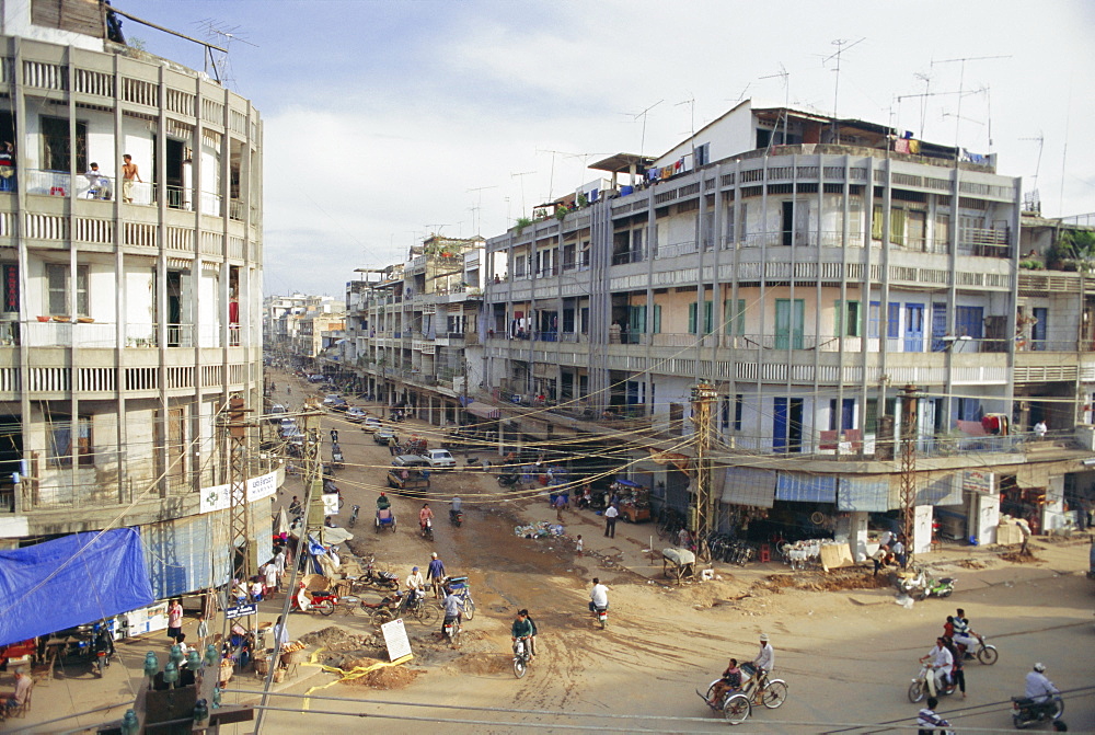 Central city streets, Phnom Penh, Cambodia, Indochina, Asia