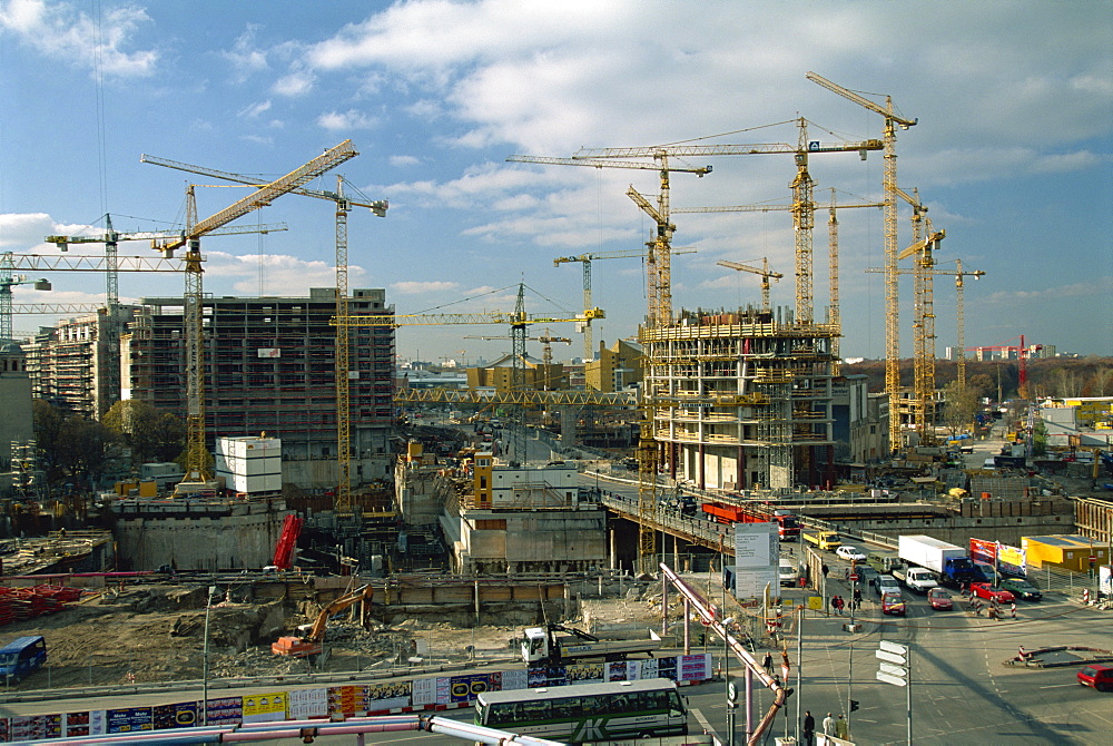 Europe's largest building site of 68000 sqm at Potsdama Plaza in the city of Berlin, Germany, Europe