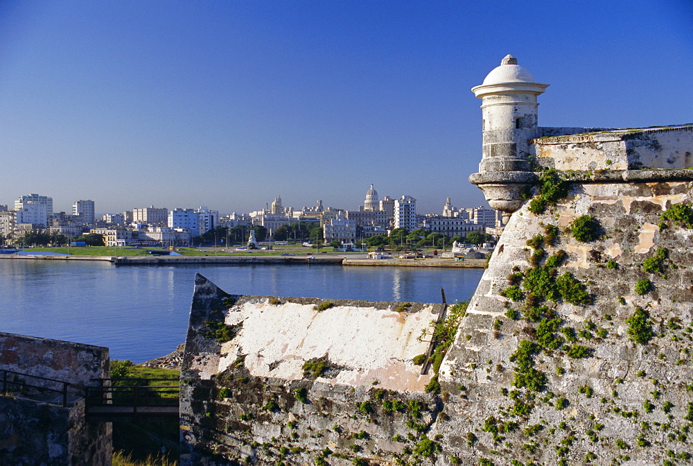 City skyline from El Castillo del Morro, Havana, Cuba, West Indies, Central America