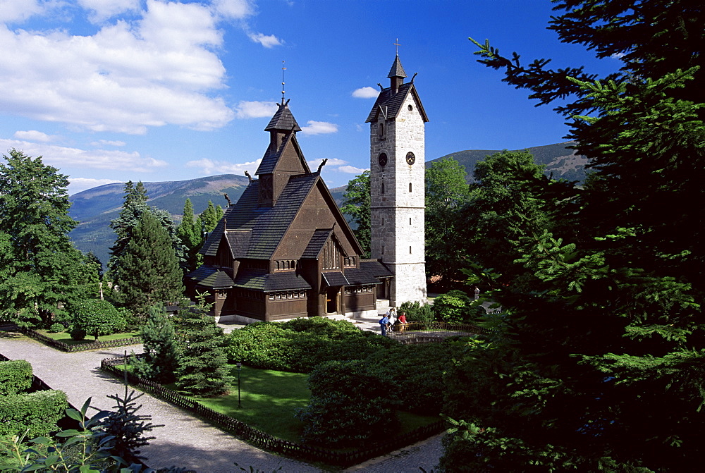 The Wang chapel, a 12th century Norwegian church, Karpacz, Sudeten Mountains, Poland, Europe