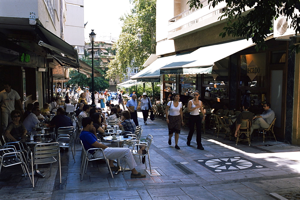 Chic cafe and fashion shop area, Kolonaki district, Athens, Greece, Europe