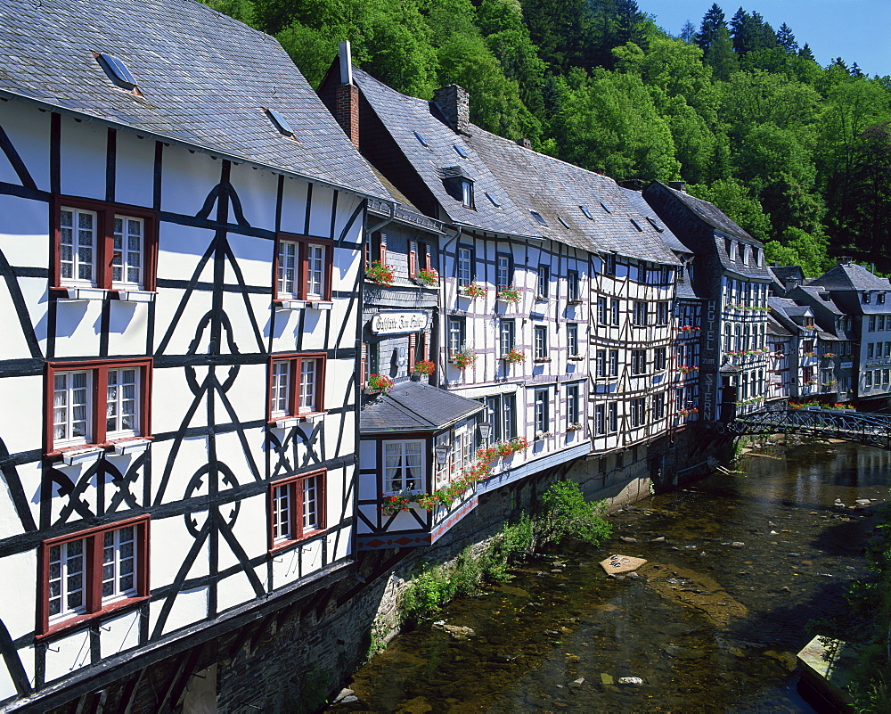 Typical half-timbered buildings, Monchau, North Rhine, Germany, Europe