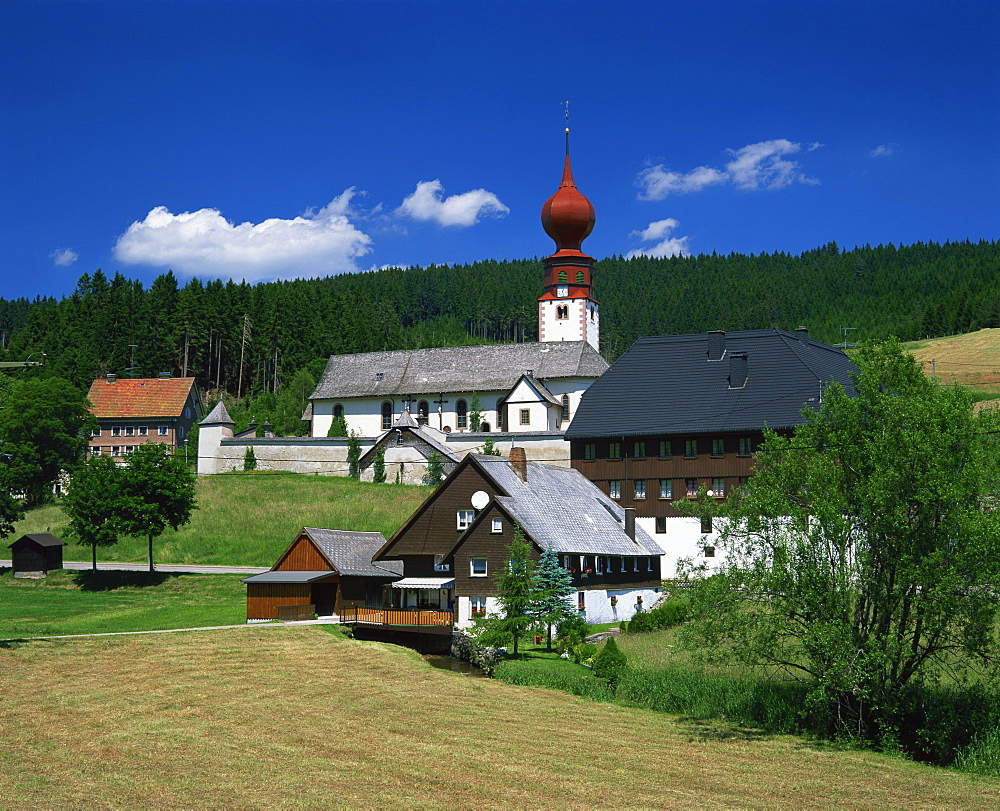 Church in Urach Village, Black Forest, Baden Wurttemberg, Germany, Europe