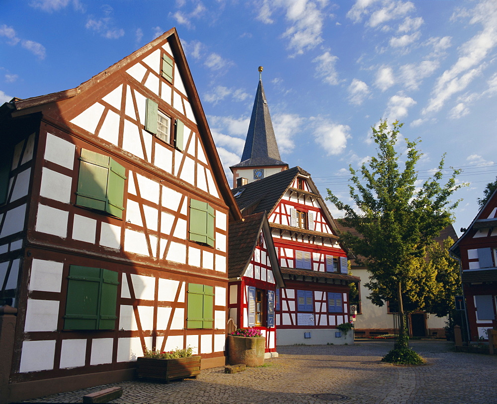 Half timbered houses, Kehi-Kork, Baden-Wurttemberg, Germany, Europe