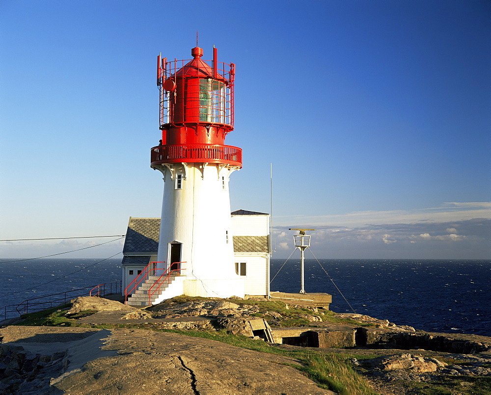 Lindesnes Fyr lighthouse, on south coast, southernmost point of Norway, Norway, Scandinavia, Europe