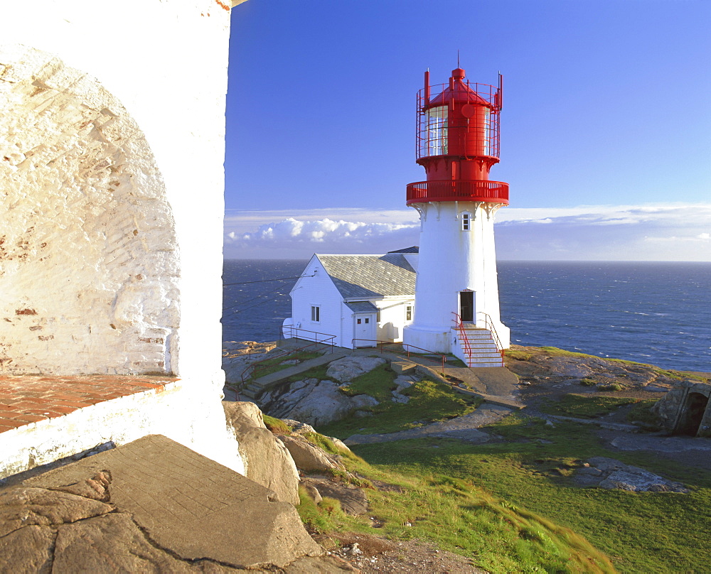 Lindesnes Fyr Lighthouse, southernmost point of Norway, south coast, Norway, Scandinavia, Europe