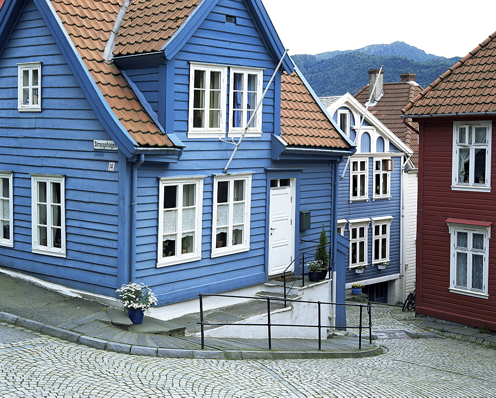 Wooden houses in central Bergen, Bergen, Western Fjords, Norway, Scandinavia, Europe