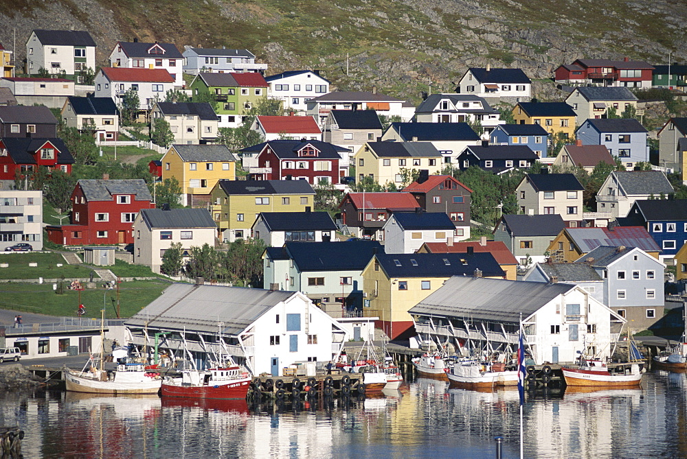 The world's northernmost town, Honningsvag, coastal Finnmark, Norway, Scandinavia, Europe