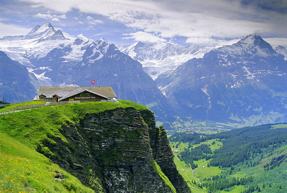 Grindelwald and North face of the Eiger mountain, Grindelwald, Jungfrau region, Bernese Oberland, Swiss Alps, Switzerland, Europe