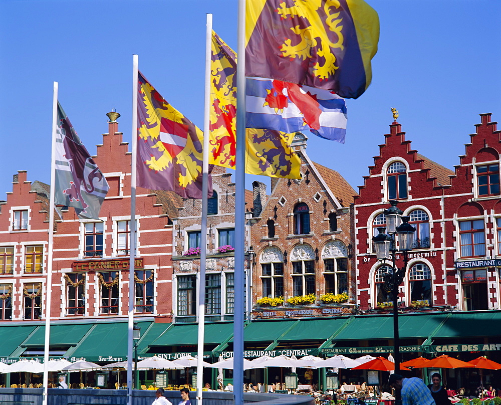 Cafes in the main town square, Bruges, Belgium