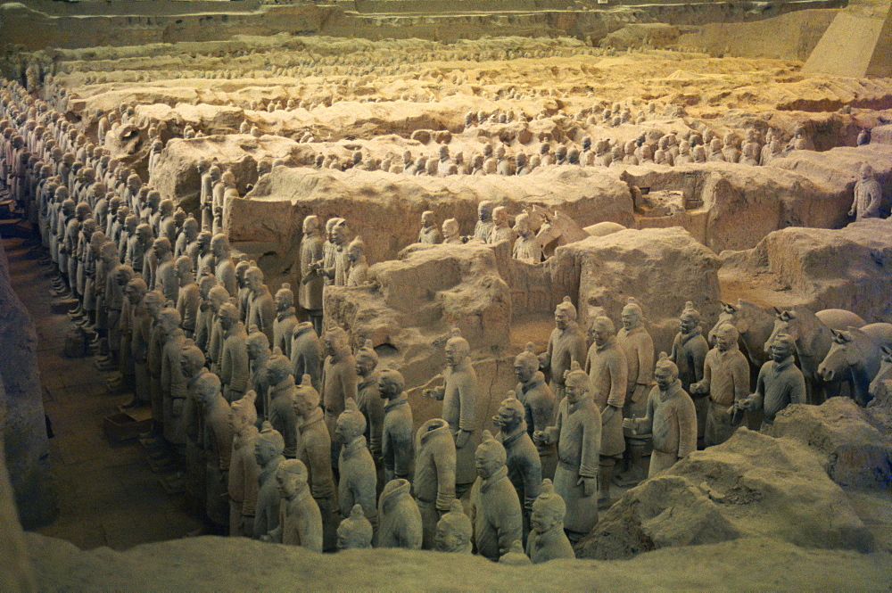 Terracotta warriors in the tomb of Chin Shih Huang Ti, Xian, China, Asia