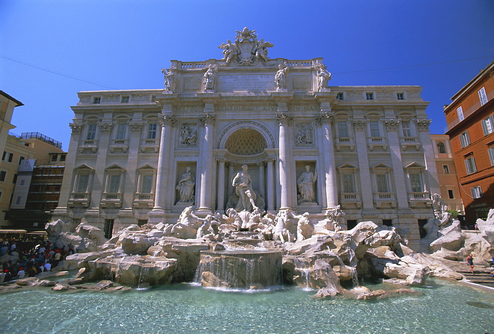 The Baroque style Trevi Fountain, Rome, Lazio, Italy, Europe