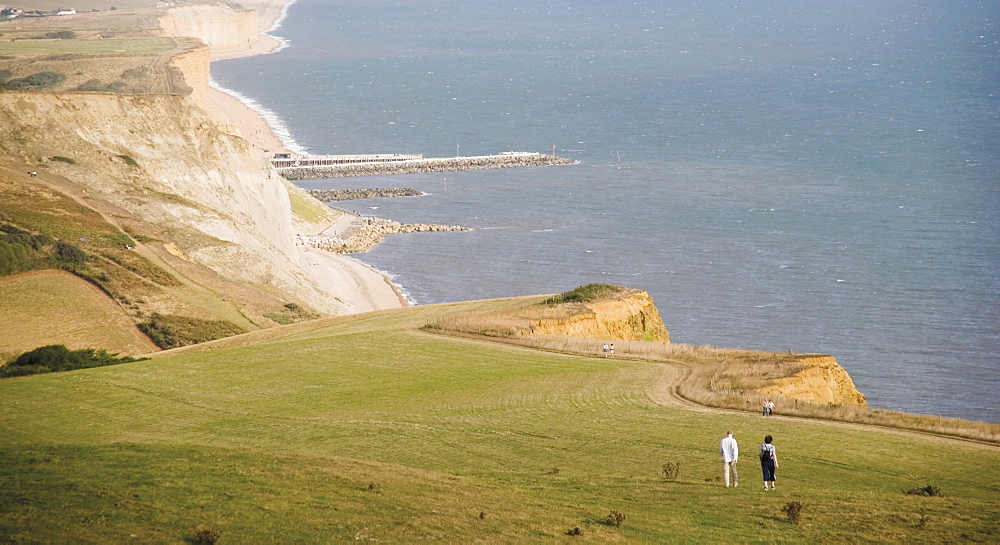 Eype mouth, Dorset coast path to Thornecombe Beacon, Jurassic Coast, UNESCO World Heritage Site, near Bridport, Dorset, England, United Kingdom, Europe