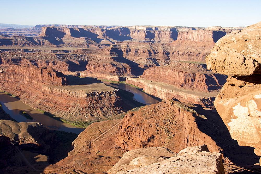 Dead Horse Point State Park, view from point down into Colorado River canyon, Moab, Utah, United States of America, North America