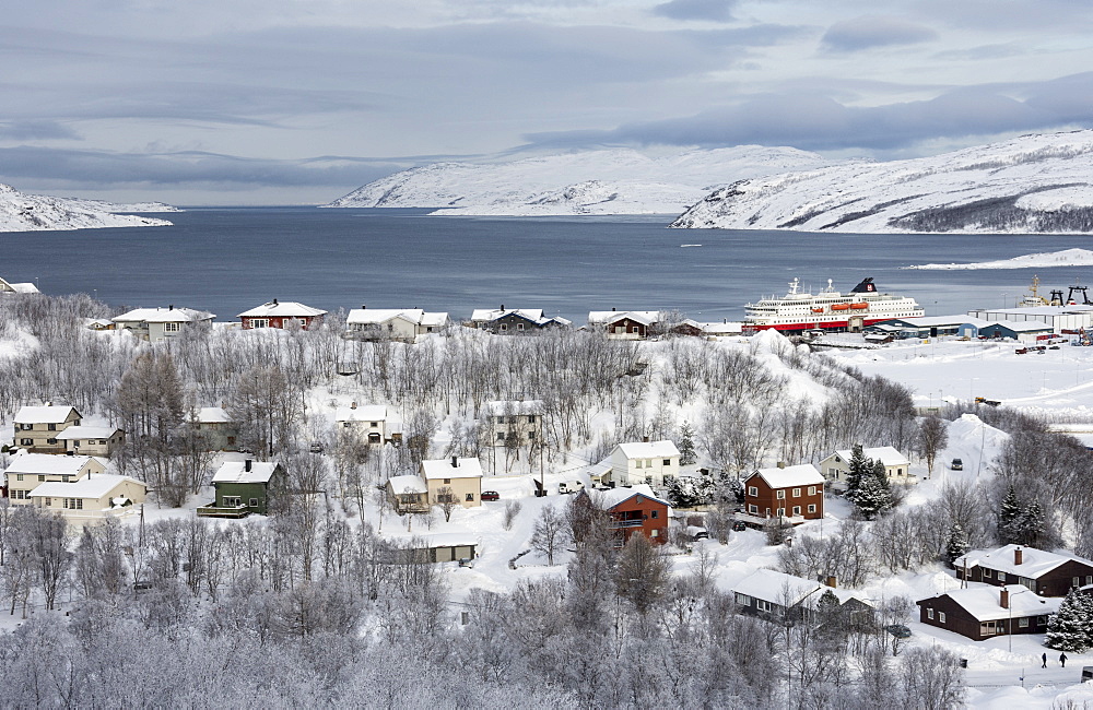 Northern terminus of Hurtigruten ferry, Kirkenes, Arctic, Norway, Scandinavia, Europe