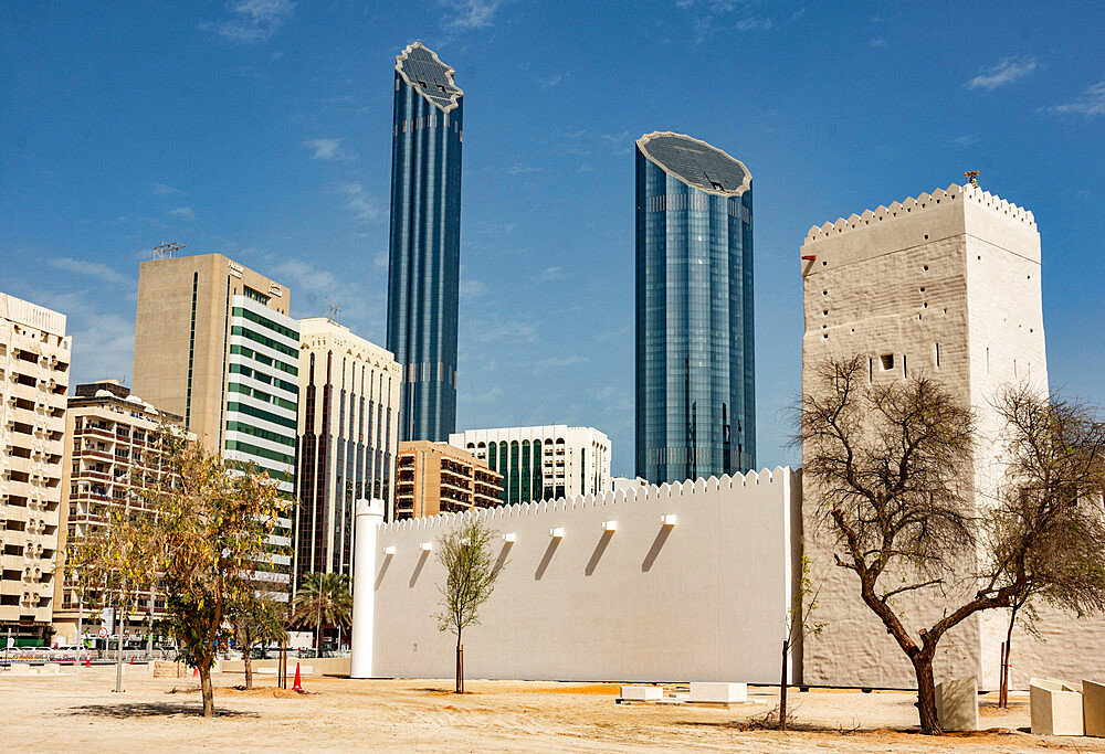 Qasr al Hosn fort, preserved in downtown area, Abu Dhabi, United Arab Emirates, Middle East