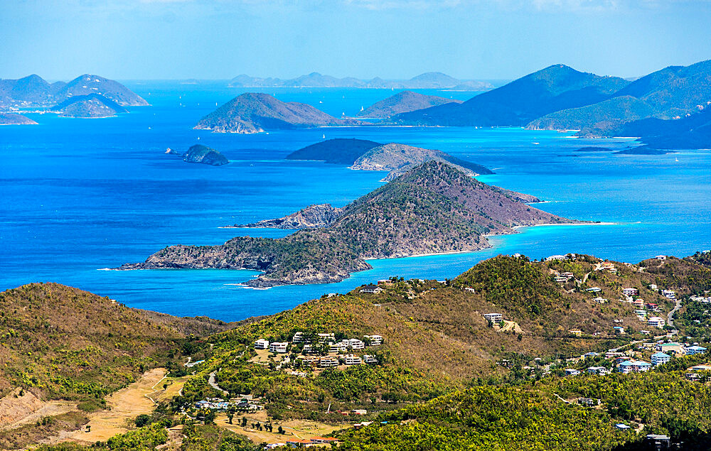 View north from Mountain Top on St. Thomas Island, U.S. Virgin Islands, Leeward Islands, West Indies, Caribbean, Central America