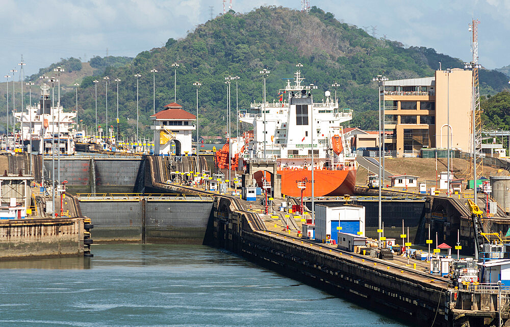 Panama Canal, Miraflores Locks, Panama, Central America