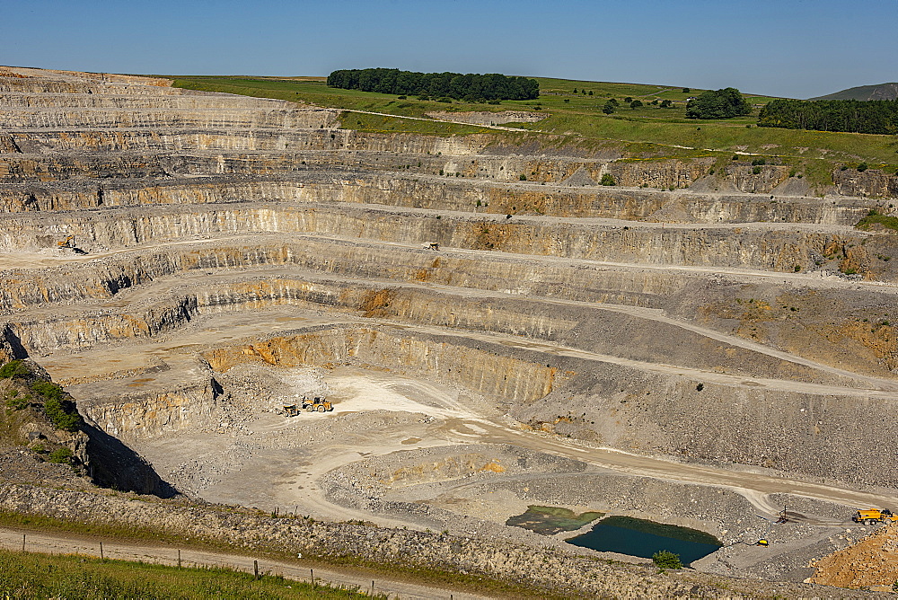 Hope Cement Works limestone quarry, Peak District National Park, Castleton, Derbyshire, England, United Kingdom, Europe