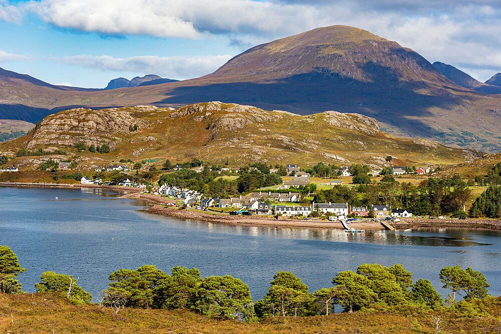 Shieldag village on the shore of Loch Torridon, North West Highlands, Scotland, United Kingdom, Europe