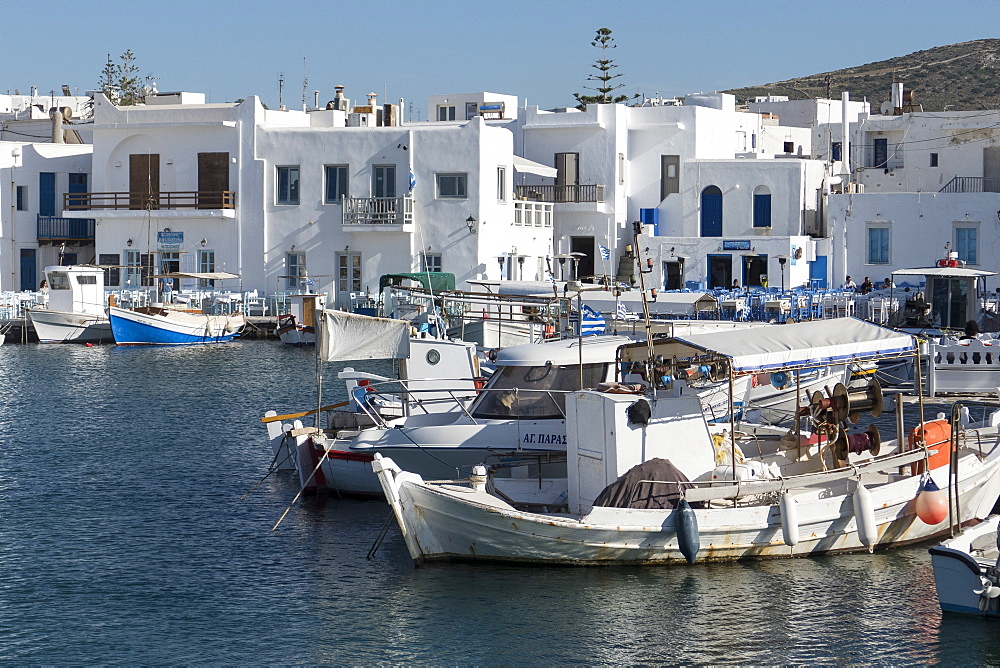 Naoussa harbour, Paros, Cyclades, Greek Islands, Greece, Europe