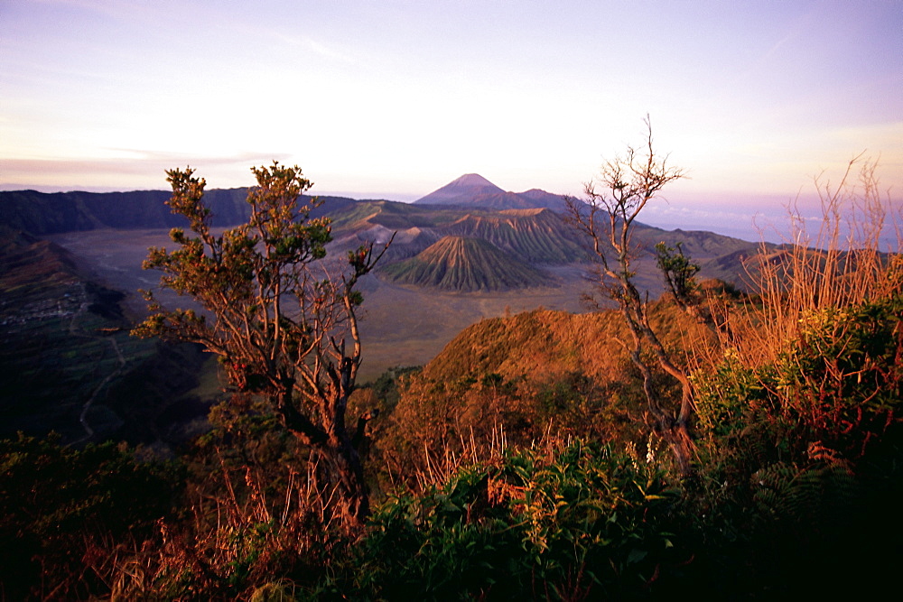 Sunrise over volcanic landscape, Bromo Tengger Semeru (Bromo-Tengger-Semeru) National Park, Java, Indonesia, Southeast Asia, Asia