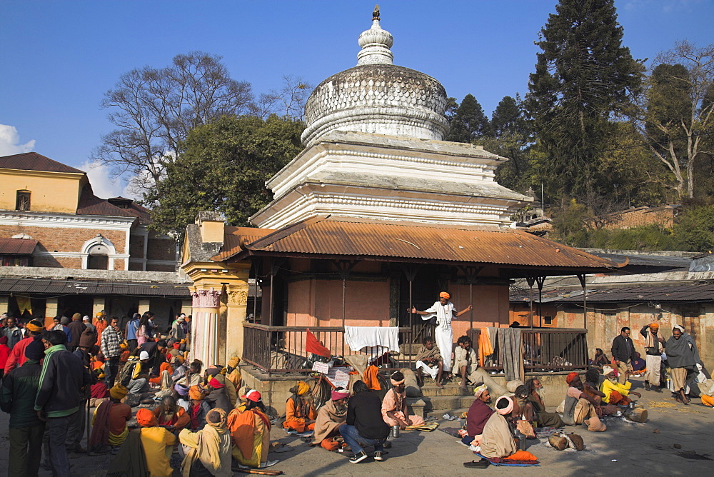 Sadhus (Holy men) at Shivaratri festival, Pashupatinath Temple, Kathmandu, Nepal, Asia