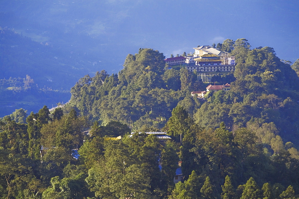 View of city from Tashi Viewpoint of Royal Palace monastery, Gangtok, Sikkim, India, Asia