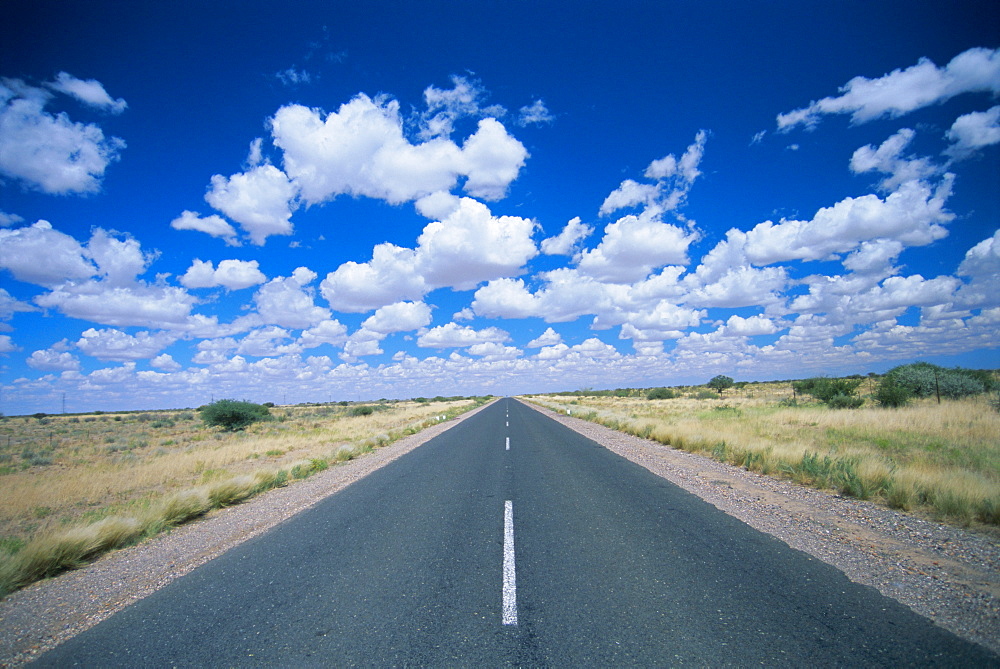 Straight road near Mariental, Namibia, Africa