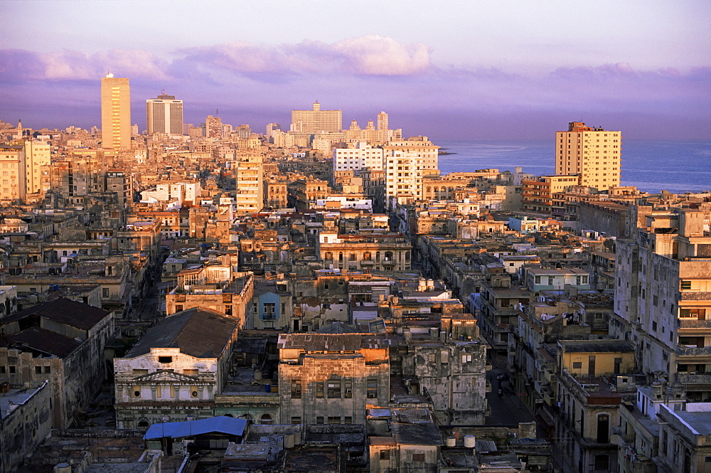 Early morning view over Havana Centro, from Hotel Seville, Havana, Cuba, West Indies, Central America