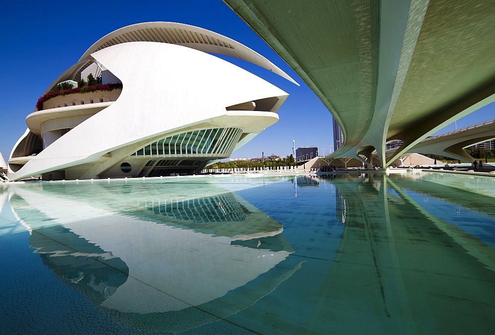 El Palau de les Arts Reina Sofia at the City of Arts and Sciences (Ciudad de las Artes y las Ciencias), Valencia, Spain, Europe