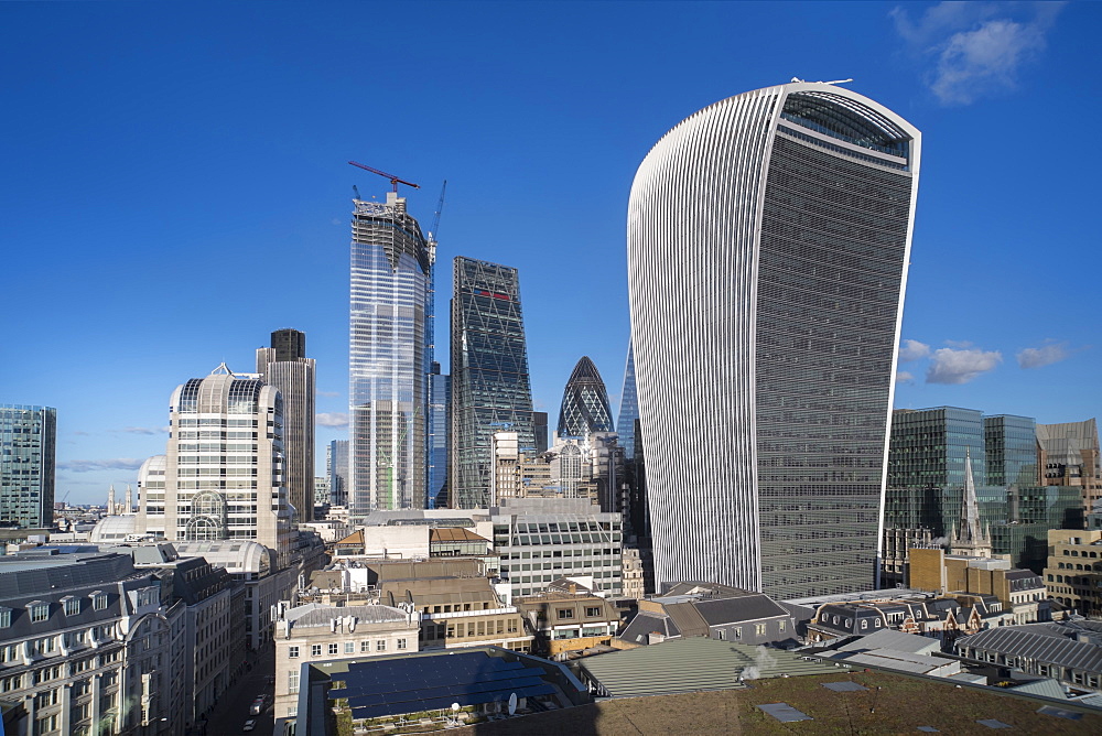 City of London from the Monument in 2019, London, England, United Kingdom, Europe